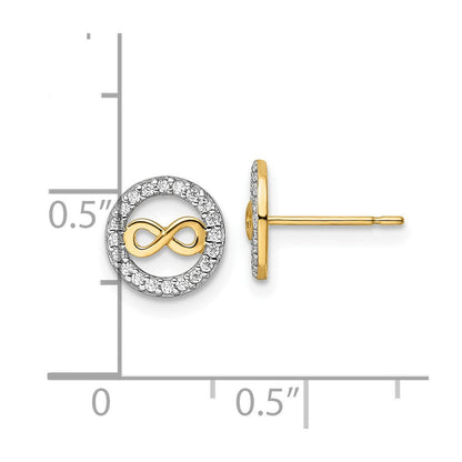 14K Gelbgold Zirkonia Unendlichkeit Symbol Ohrstecker