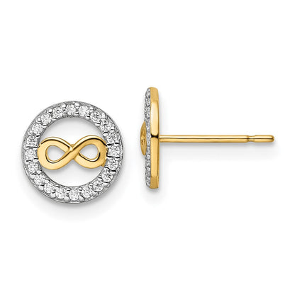 14K Gelbgold Zirkonia Unendlichkeit Symbol Ohrstecker