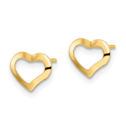 14K Gelbgold Poliert Herz Ohrstecker