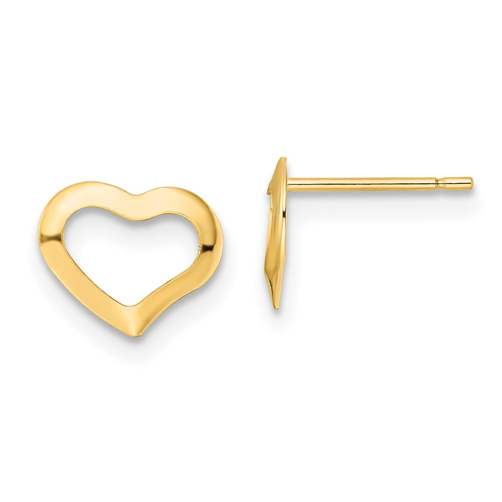 14K Gelbgold Poliert Herz Ohrstecker