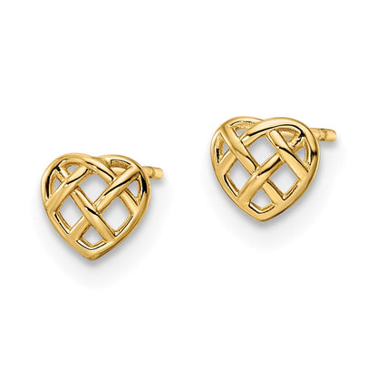 14K Gelbgold Herz Ohrstecker