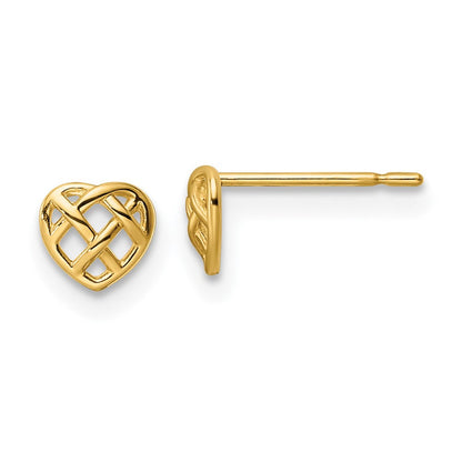 14K Gelbgold Herz Ohrstecker