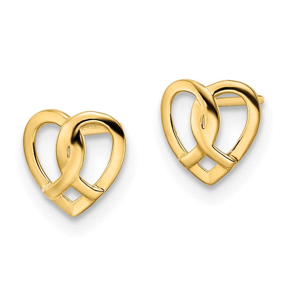 14K Gelbgold Herz Ohrstecker