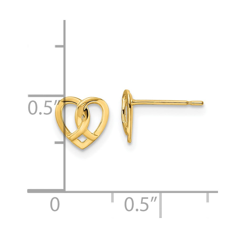 14K Gelbgold Herz Ohrstecker