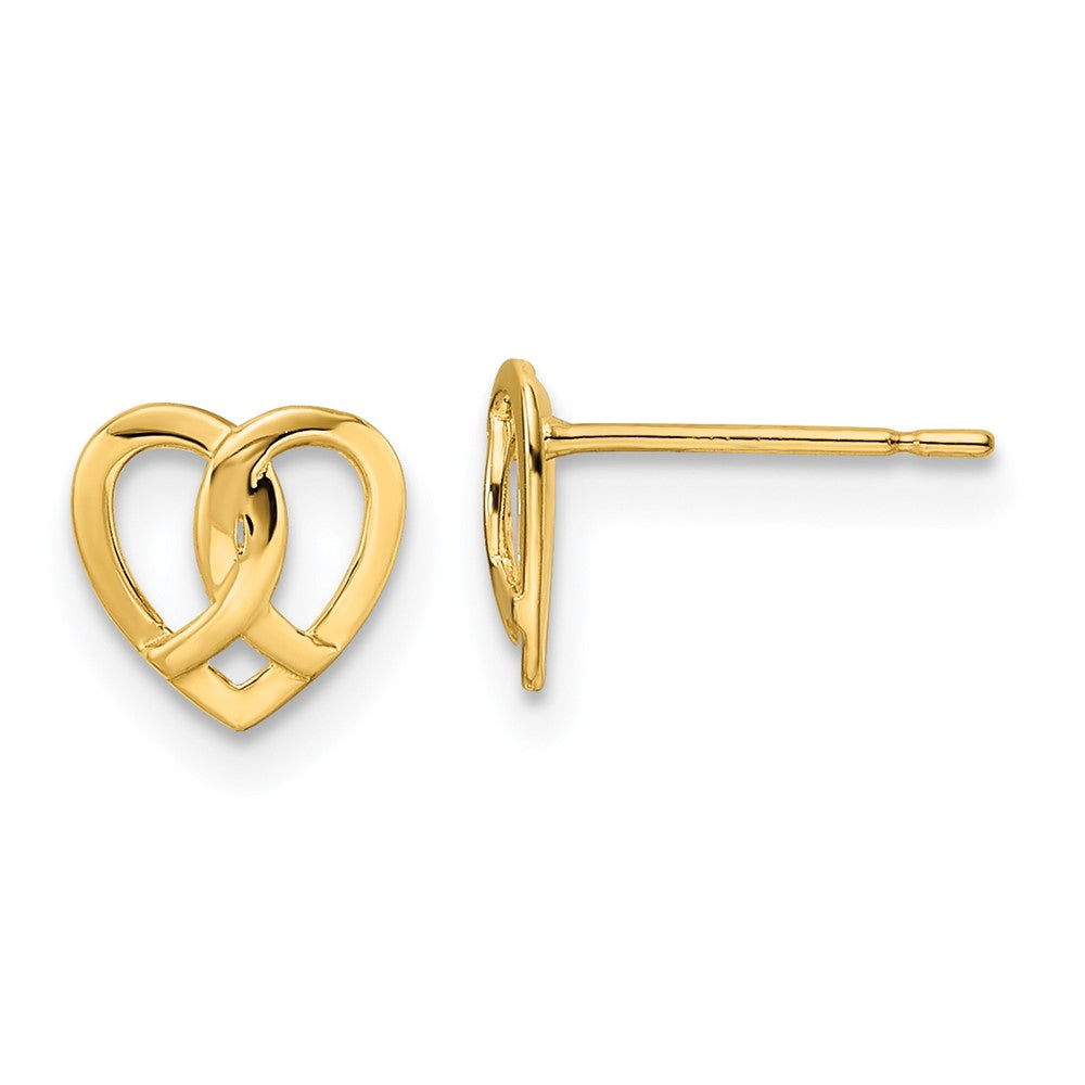 14K Gelbgold Herz Ohrstecker