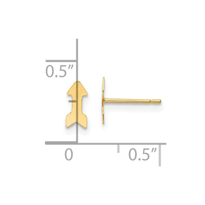 14K Gelbgold Poliert Pfeil Ohrstecker