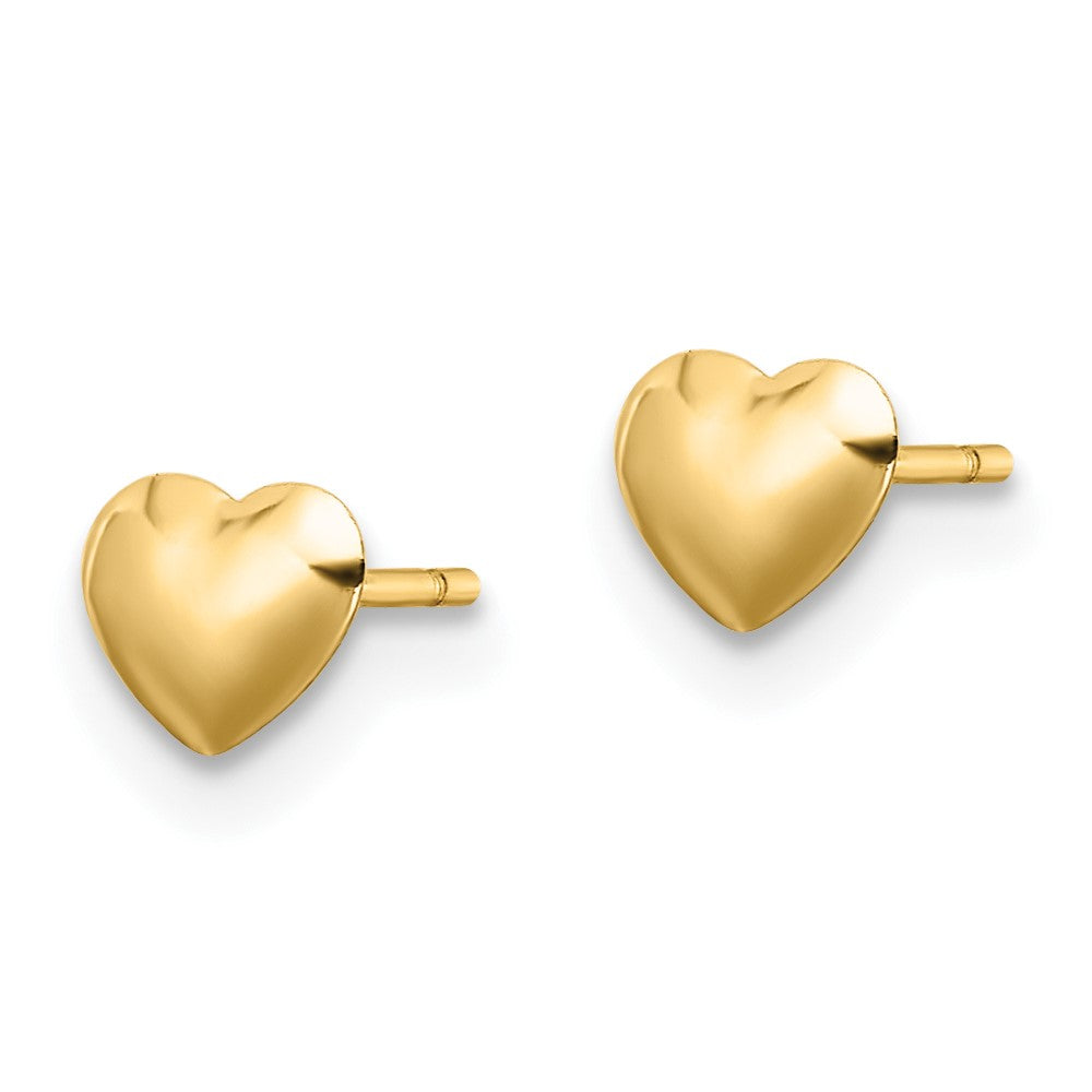 14K Gelbgold Poliert Herz Stecker Ohrstecker