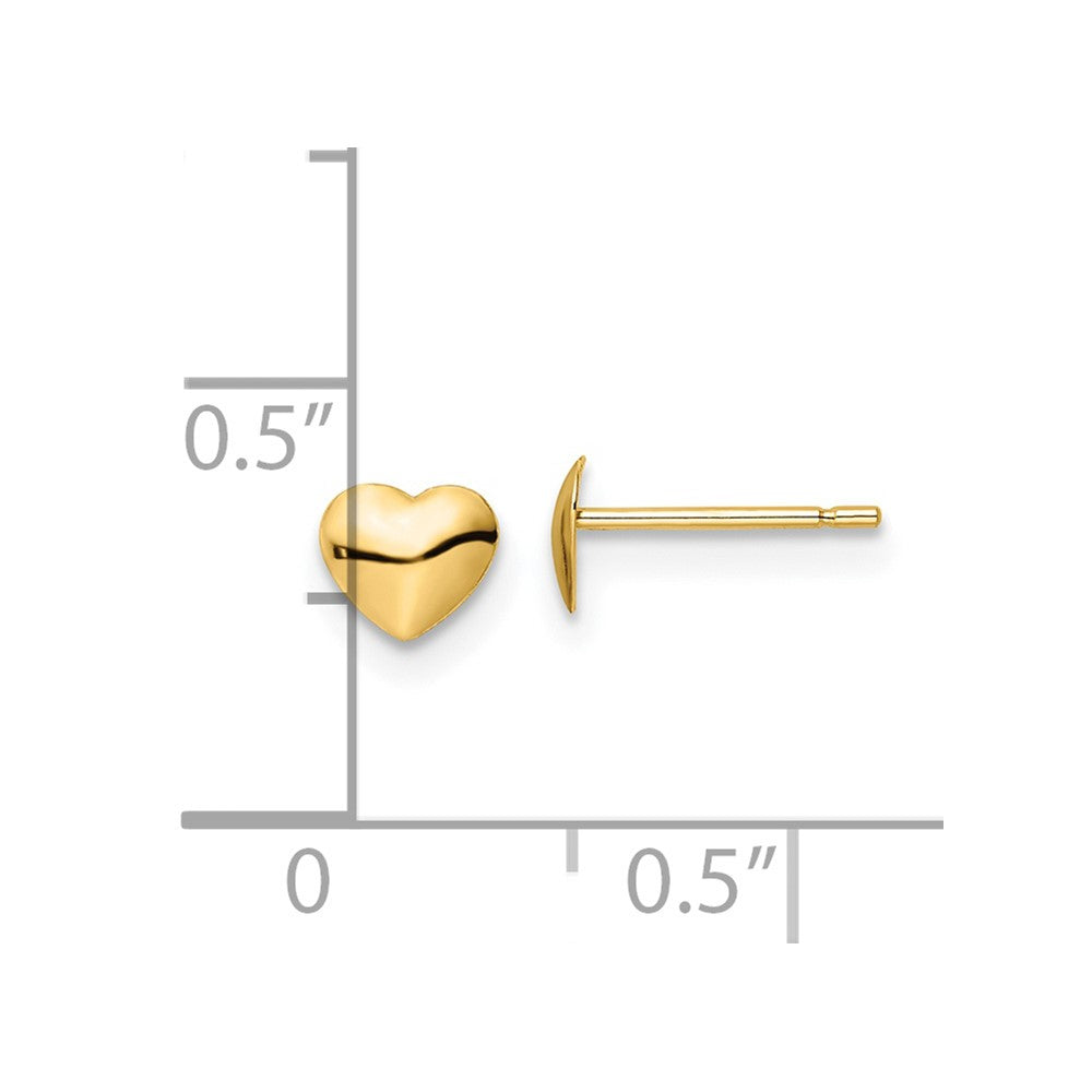 14K Gelbgold Poliert Herz Stecker Ohrstecker