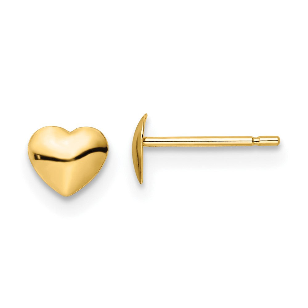 14K Gelbgold Poliert Herz Stecker Ohrstecker