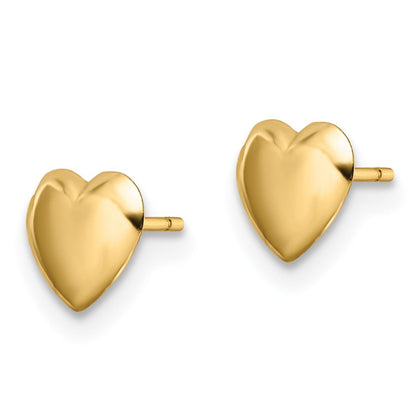 14K Gelbgold Poliert Herz Ohrstecker