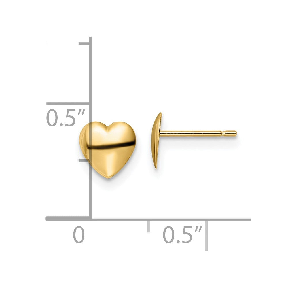 14K Gelbgold Poliert Herz Ohrstecker