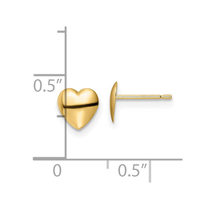 14K Gelbgold Poliert Herz Ohrstecker