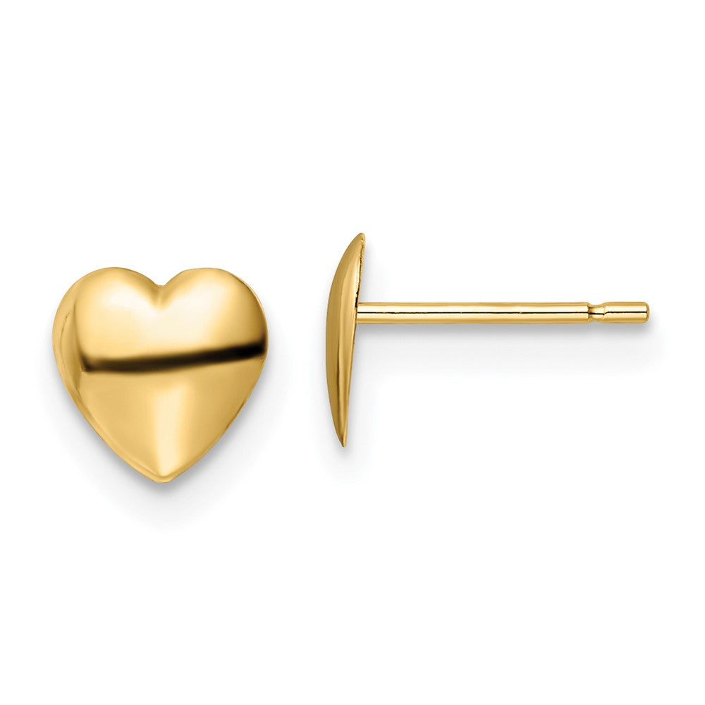 14K Gelbgold Poliert Herz Ohrstecker
