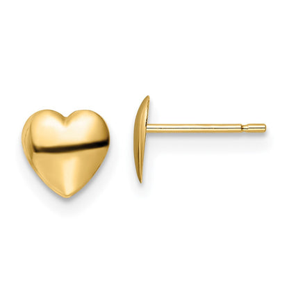 14K Gelbgold Poliert Herz Ohrstecker