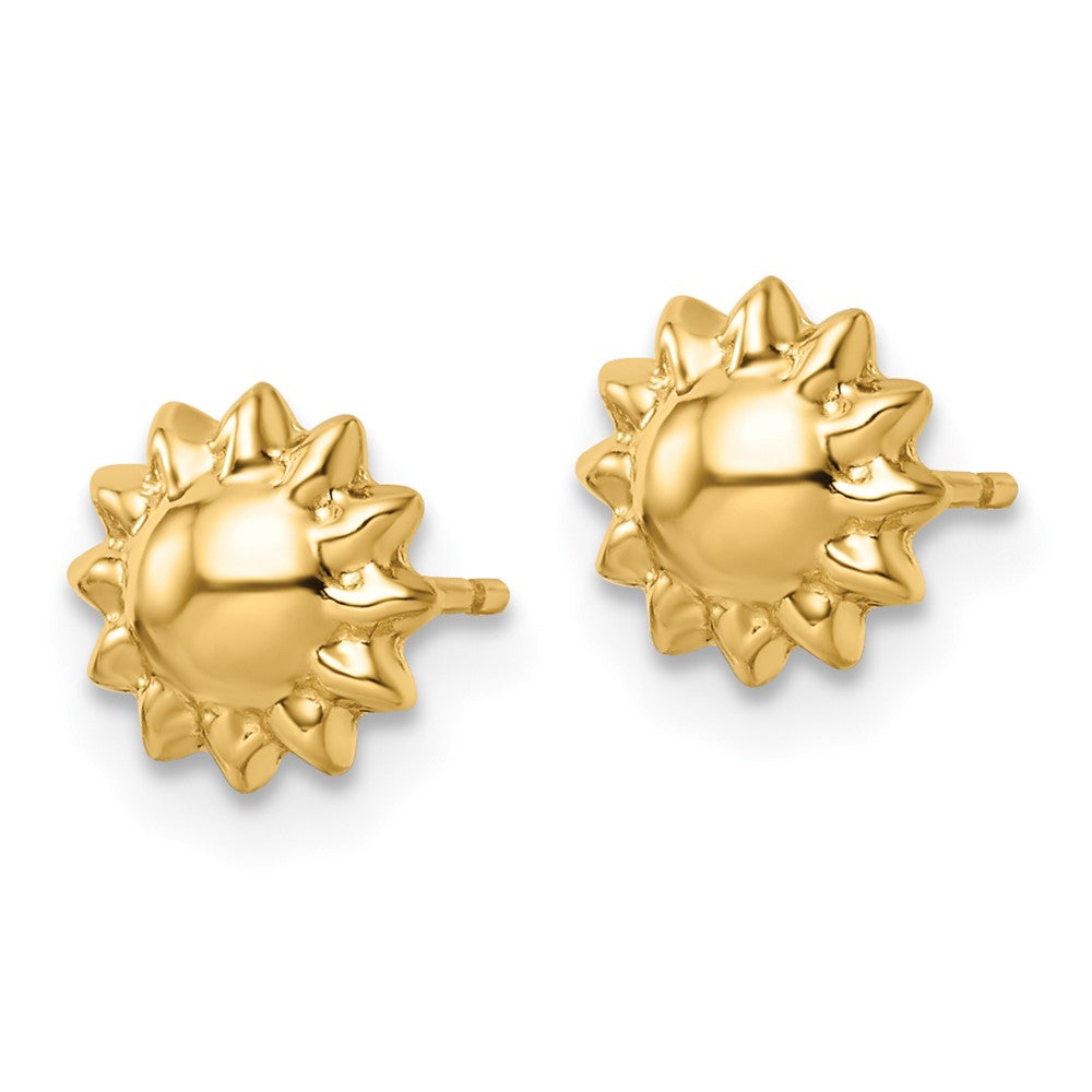 14K Gelbgold Poliert Sonne Ohrstecker