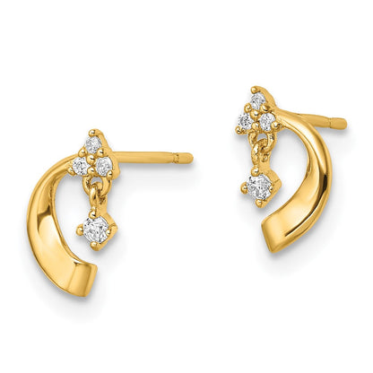14K Gelbgold Zirkonia Ohrstecker