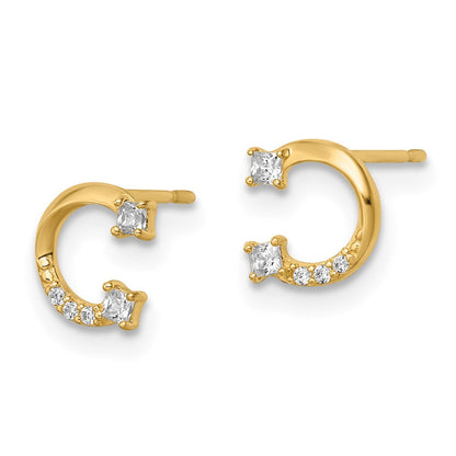 14K Gelbgold Zirkonia Hufeisen Ohrstecker
