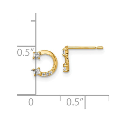 14K Gelbgold Zirkonia Hufeisen Ohrstecker