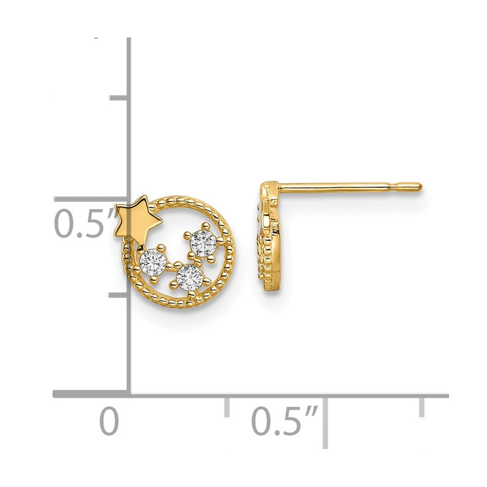 14K Gelbgold Zirkonia Sterne Ohrstecker