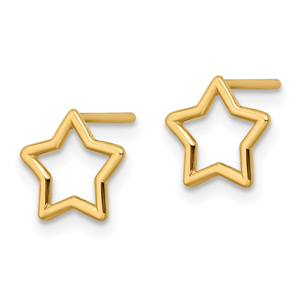 14K Gelbgold Polierte Stern-Ohrstecker