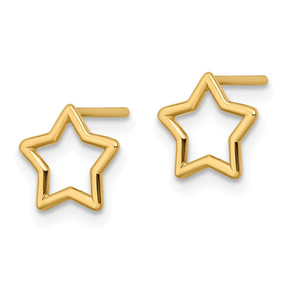14K Gelbgold Polierte Stern-Ohrstecker