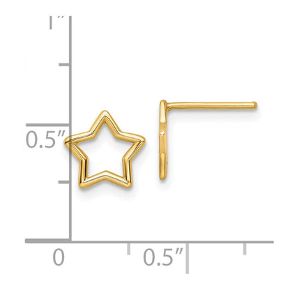 14K Gelbgold Polierte Stern-Ohrstecker