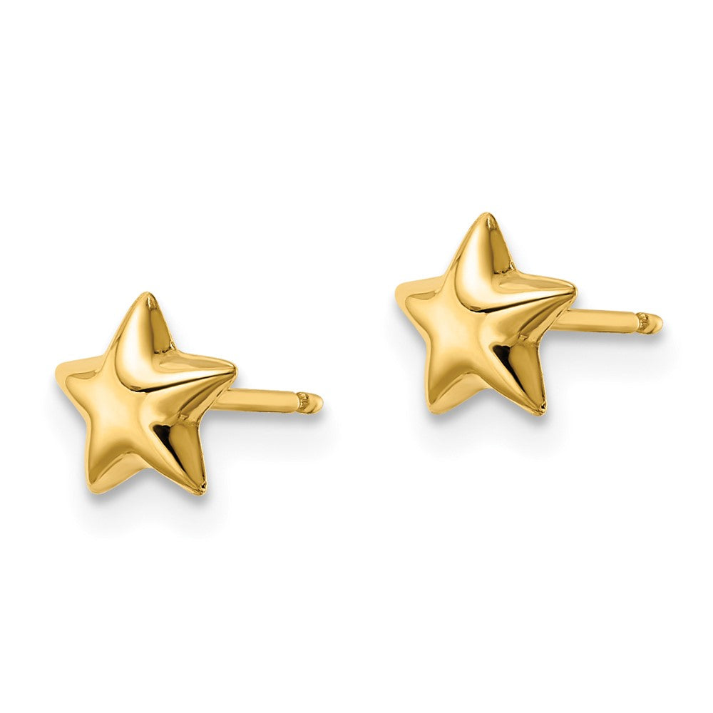 14K Gelbgold Poliert Stern Ohrstecker