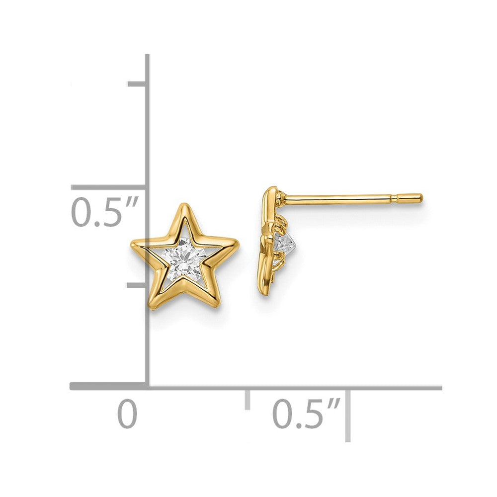 14K Gelbgold Zirkonia Stern Ohrstecker
