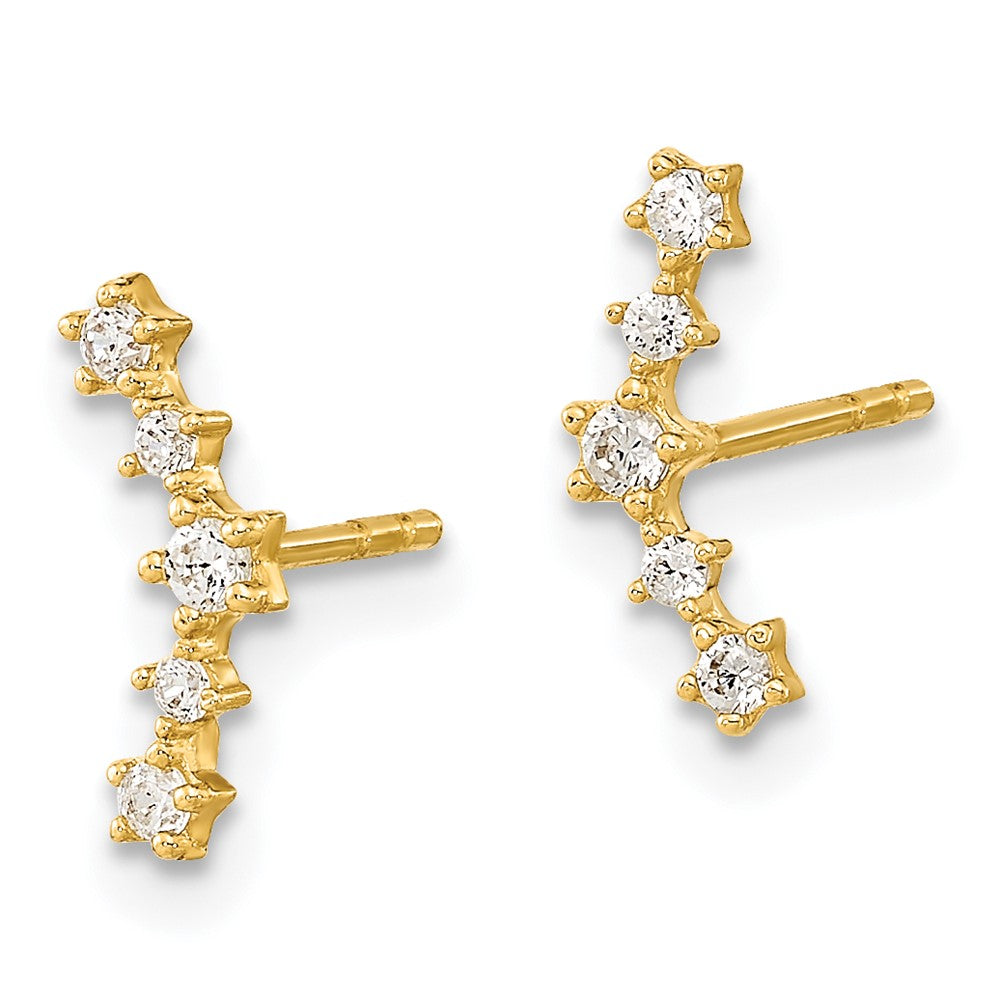 14K Gelbgold Poliert Fantasie Zirkonia Ohrstecker