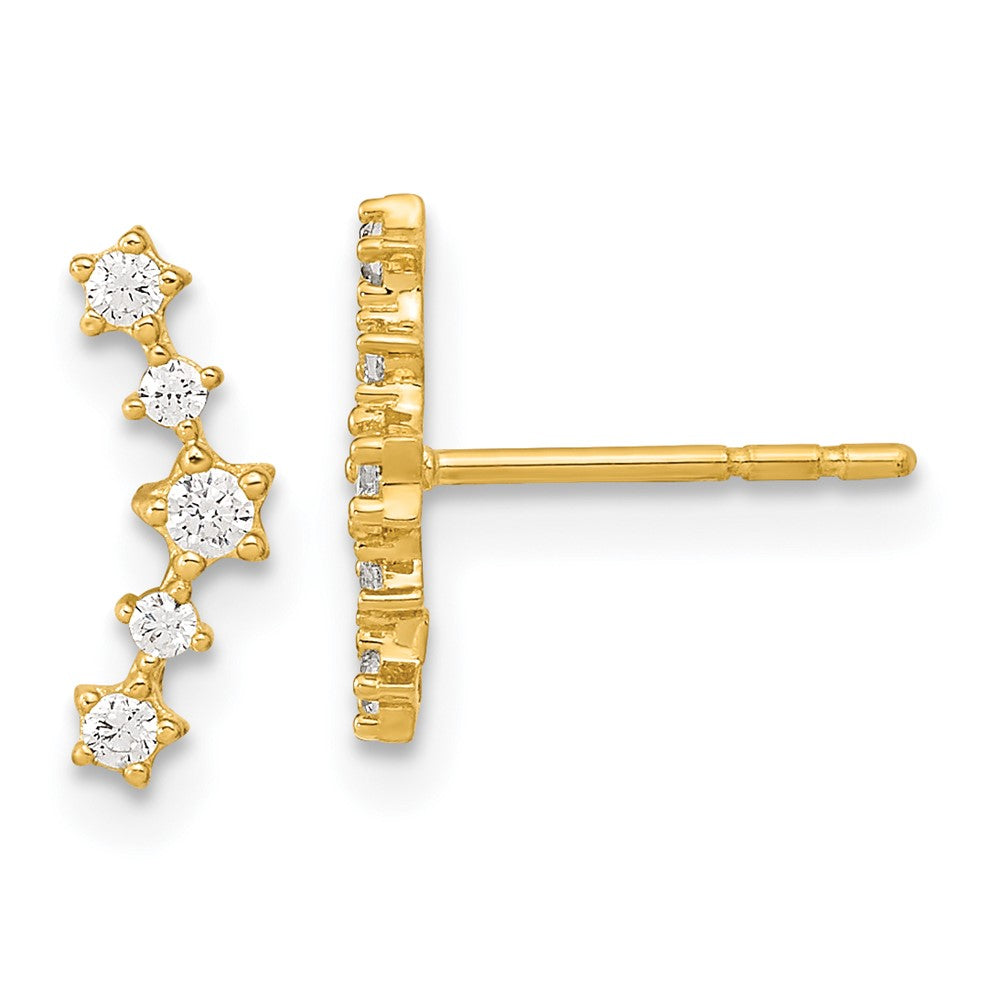 14K Gelbgold Poliert Fantasie Zirkonia Ohrstecker