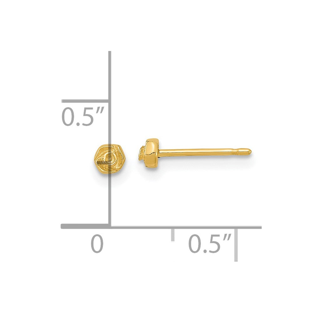 14K Gelbgold Poliert Rose Ohrstecker