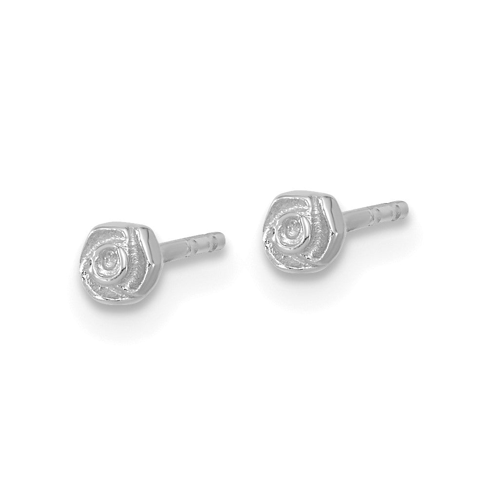 14K Weißgold 14kw Poliert Rose Ohrstecker