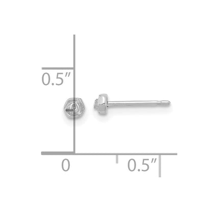 14K Weißgold 14kw Poliert Rose Ohrstecker