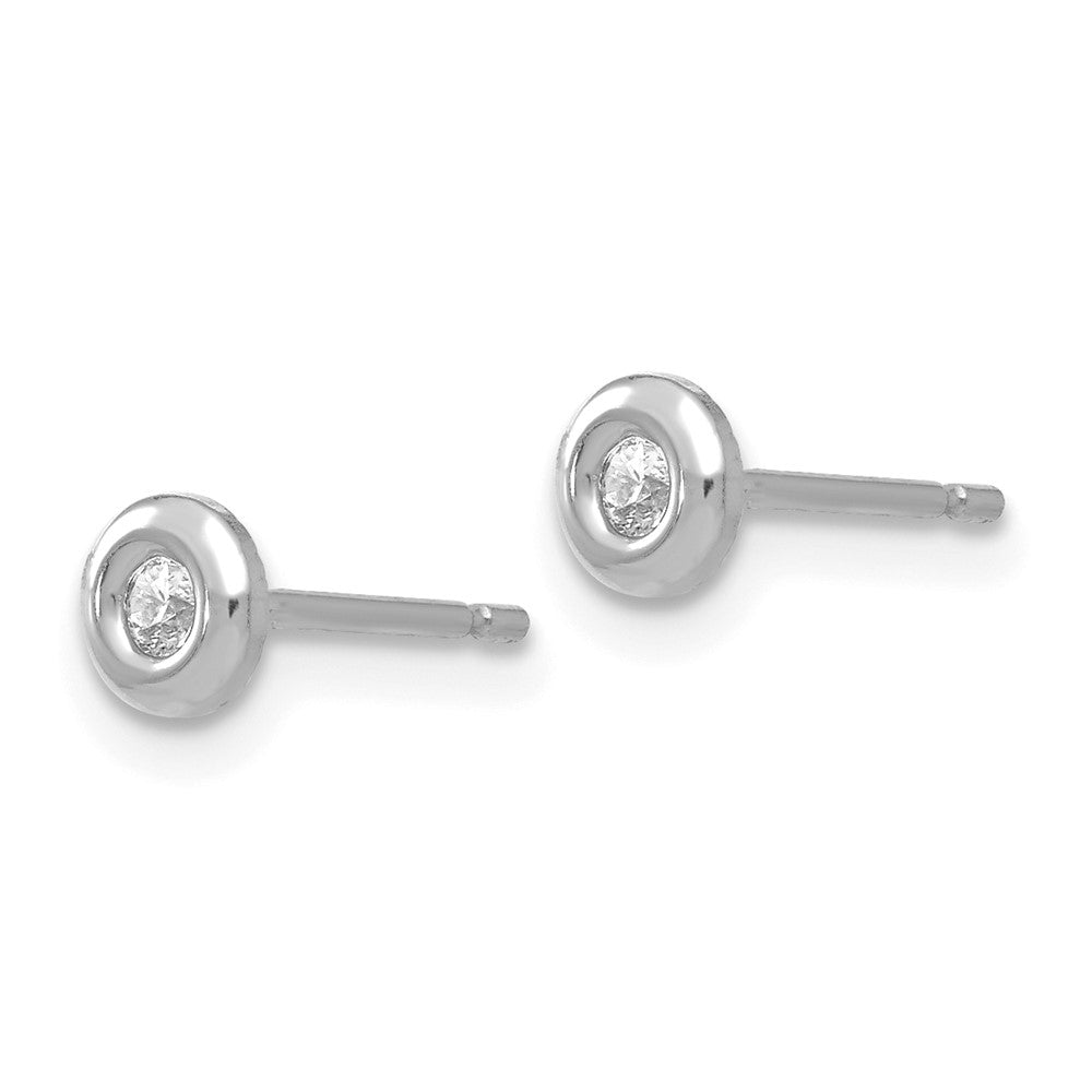 14K Weißgold 14kwg & Rhodium Poliert Zirkonia Ohrringe