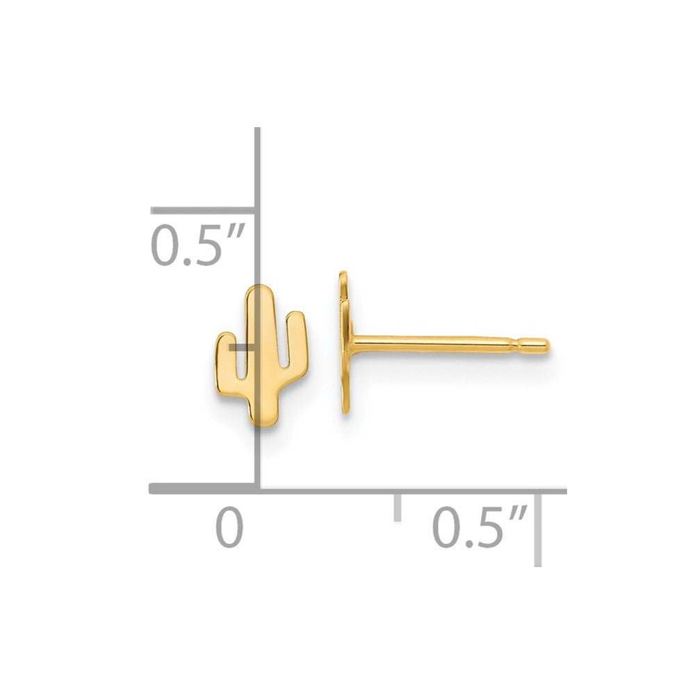 14K Gelbgold Poliert Cactus Ohrstecker