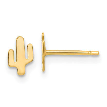 14K Gelbgold Poliert Cactus Ohrstecker