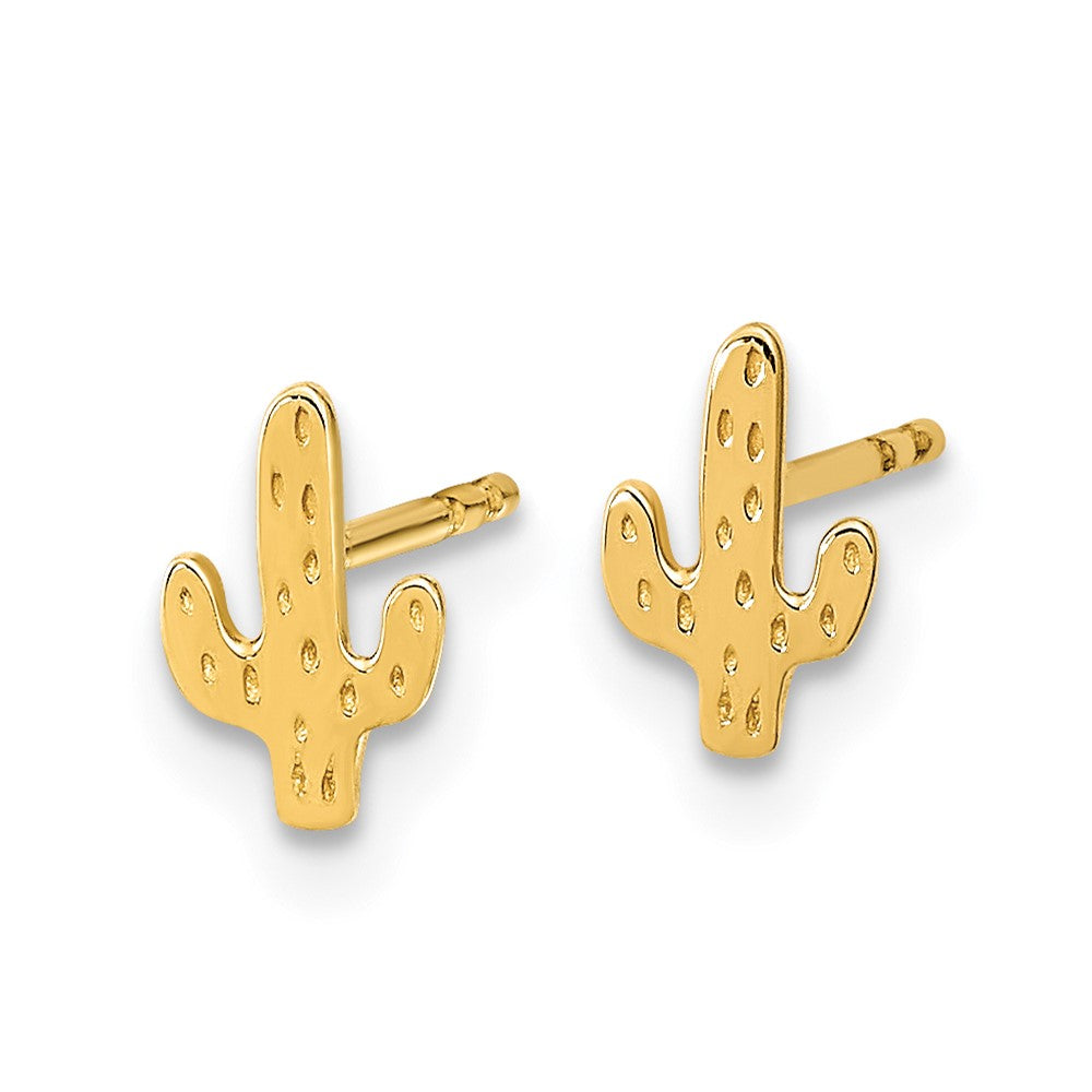 14K Gelbgold Poliert Cactus Ohrstecker