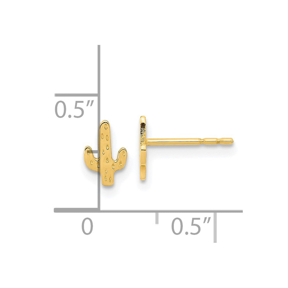 14K Gelbgold Poliert Cactus Ohrstecker