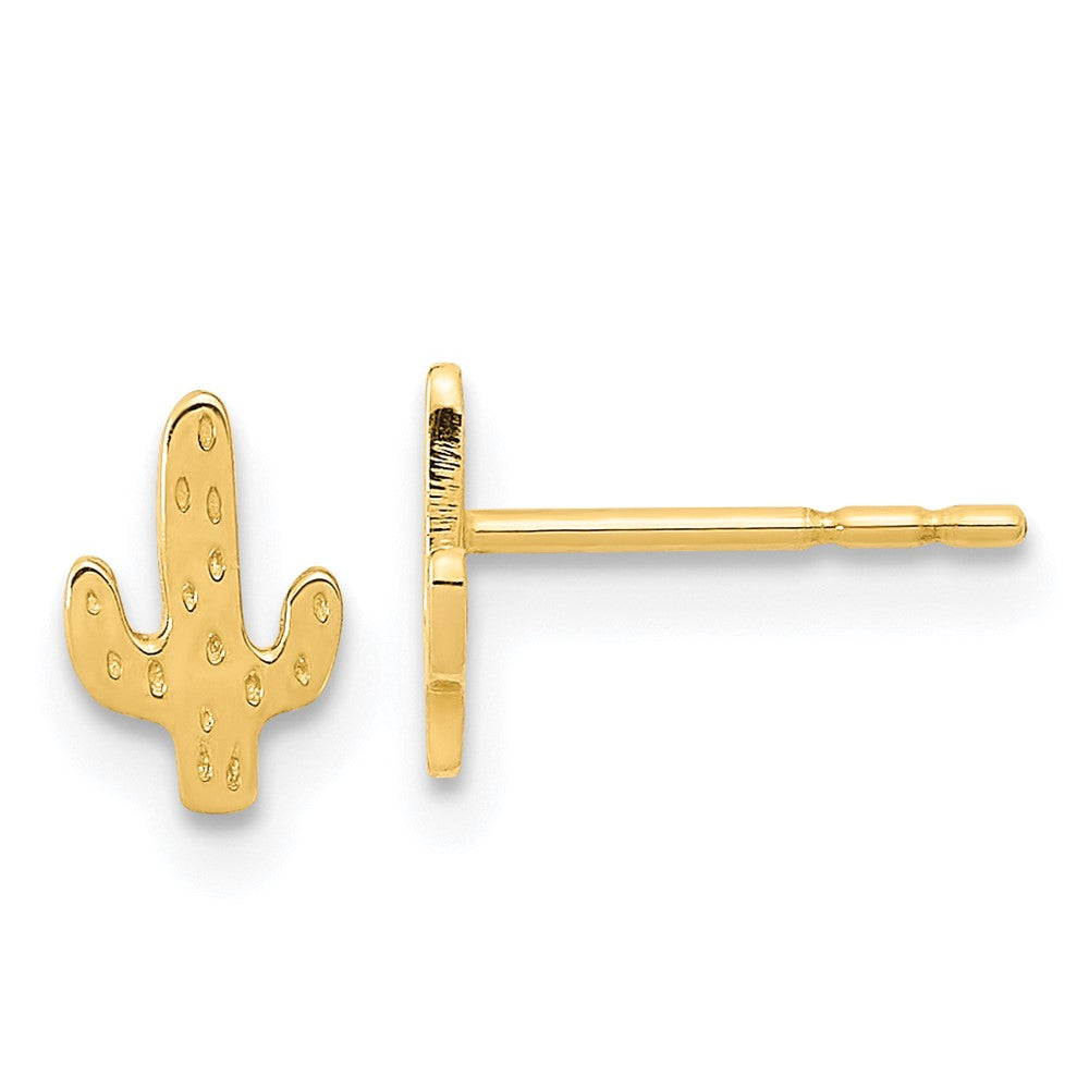 14K Gelbgold Poliert Cactus Ohrstecker
