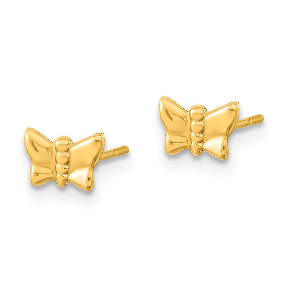 14K Gelbgold Schmetterling Fw Zuchtperle und Creole 3 Pair Ohrringe Set