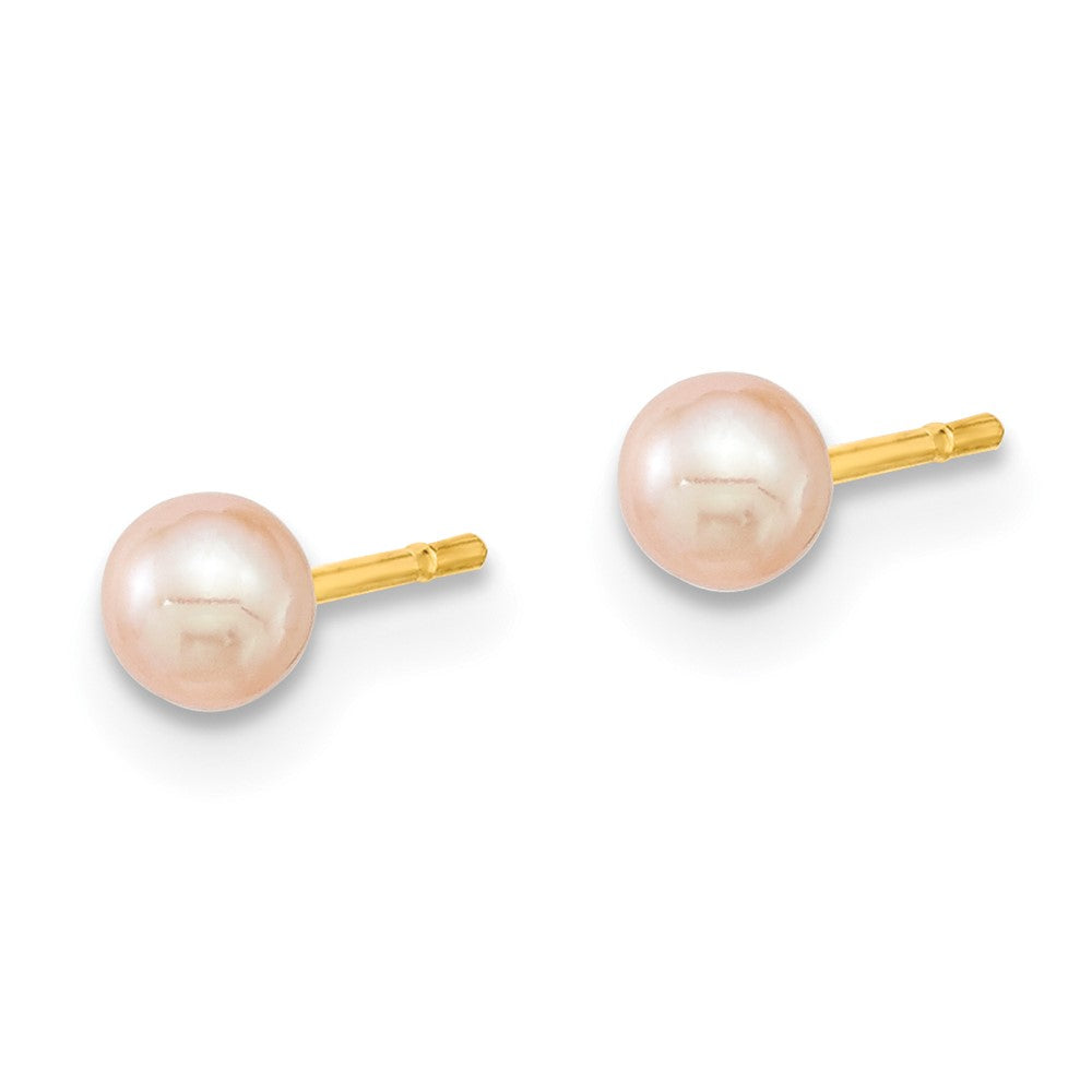 14K Gelbgold Schmetterling Fw Zuchtperle und Creole 3 Pair Ohrringe Set