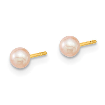14K Gelbgold Schmetterling Fw Zuchtperle und Creole 3 Pair Ohrringe Set