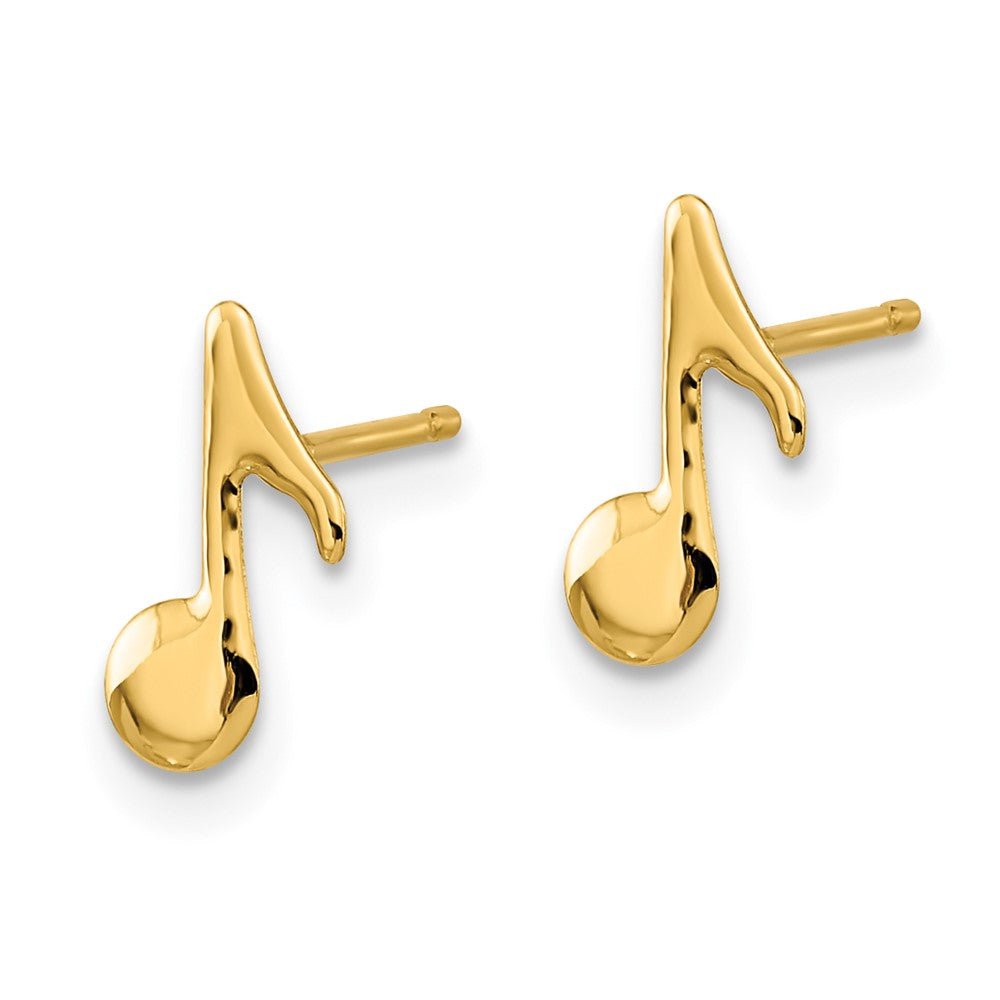 14K Gelbgold Poliert Musik Note Ohrstecker