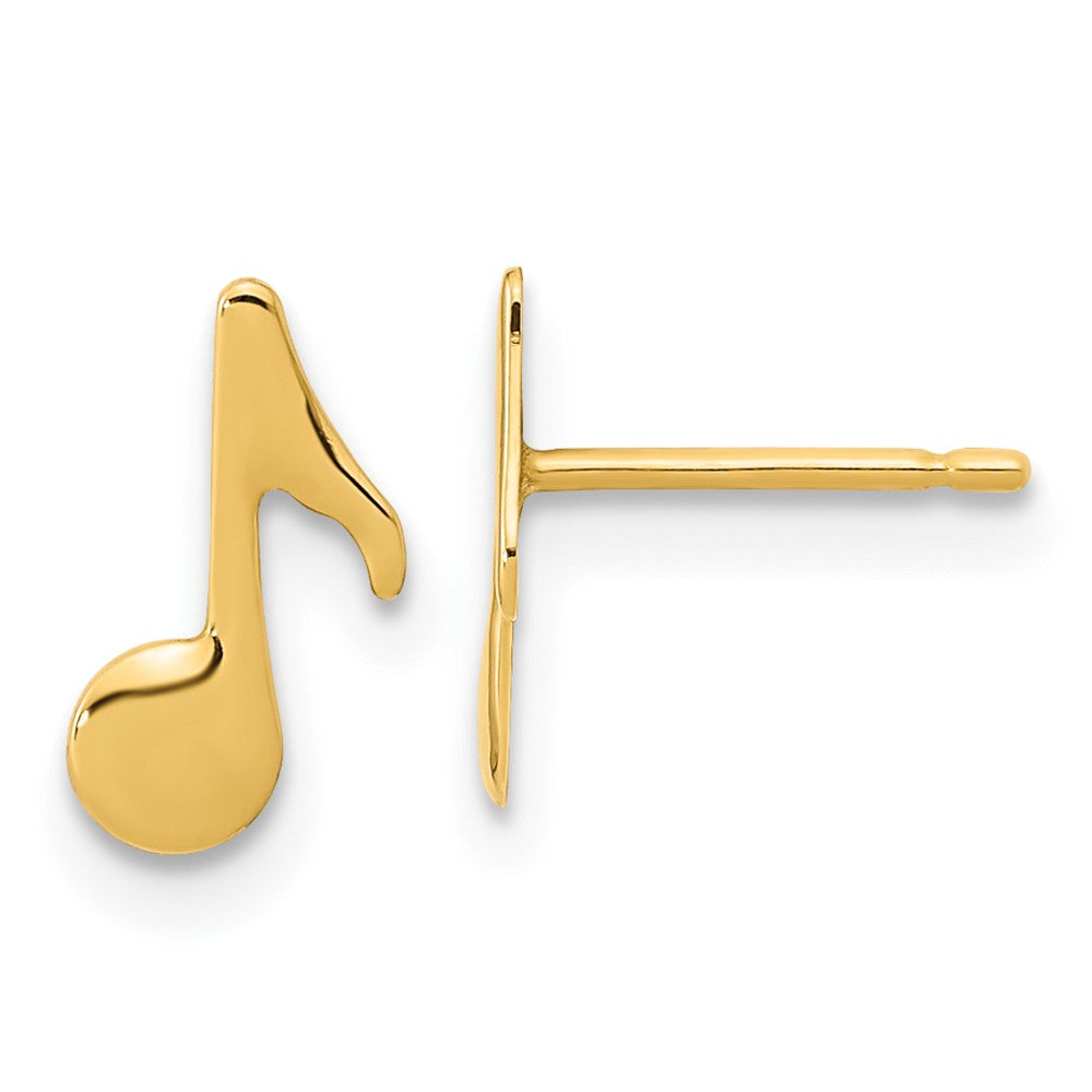 14K Gelbgold Poliert Musik Note Ohrstecker