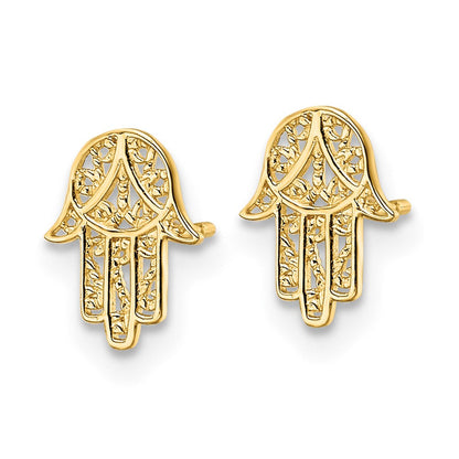 14K Gelbgold Hamsa Ohrstecker