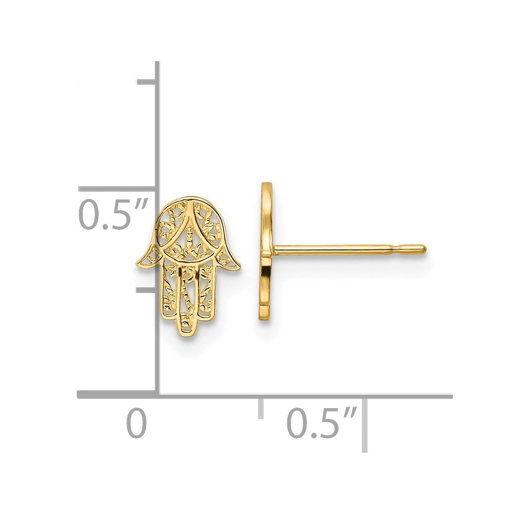 14K Gelbgold Hamsa Ohrstecker