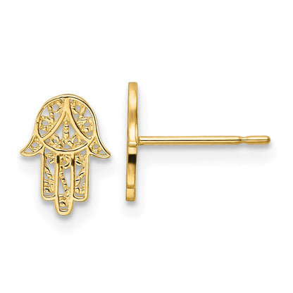 14K Gelbgold Hamsa Ohrstecker