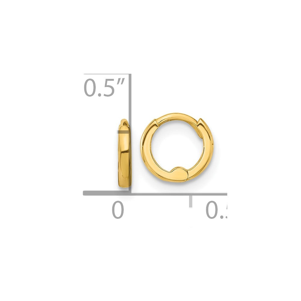14K Gelbgold Poliert 1.45x7.5mm Klappbar Huggie Creolen
