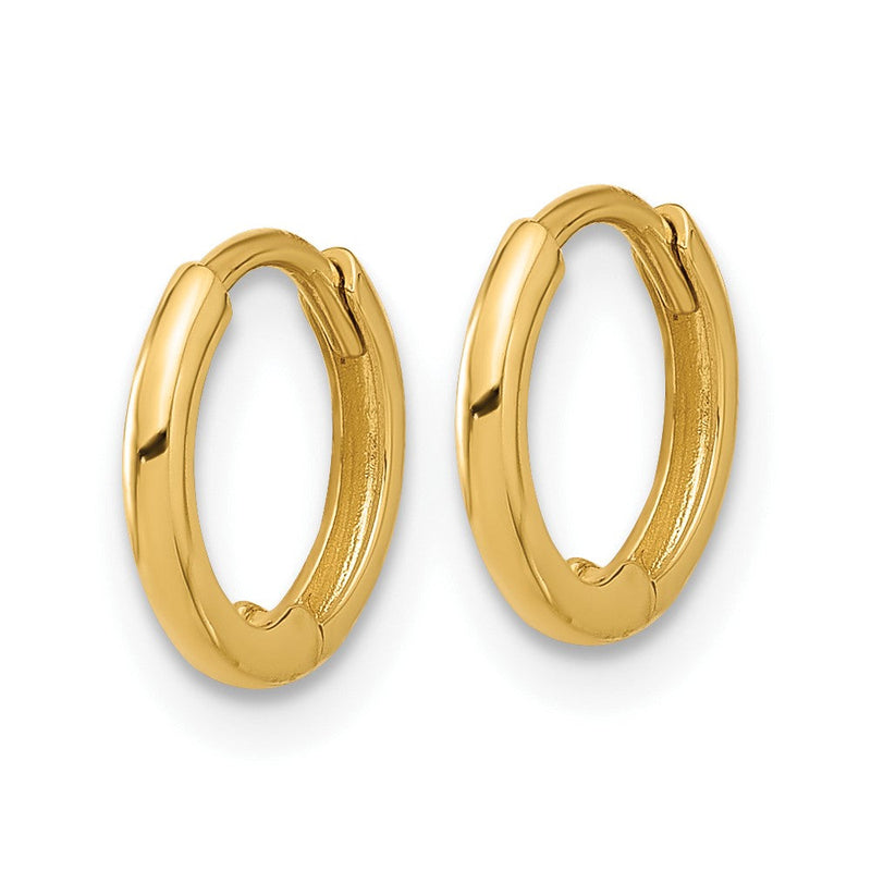 14K Gelbgold Poliert 1.45x10mm Klappbar Huggie Creolen