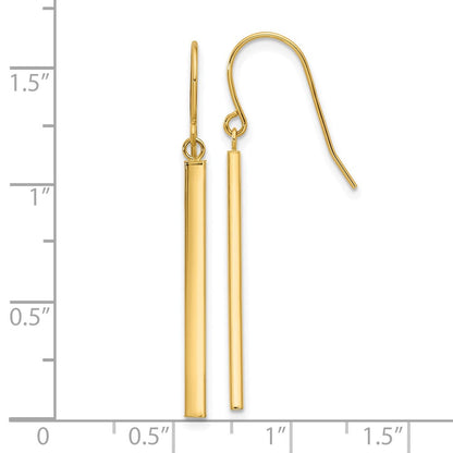 14K Gelbgold Stab Ohrhänger